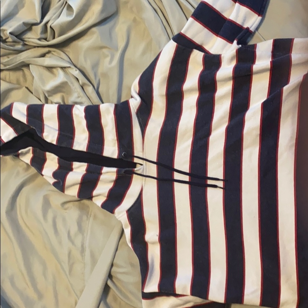 Striped cropped hoodie